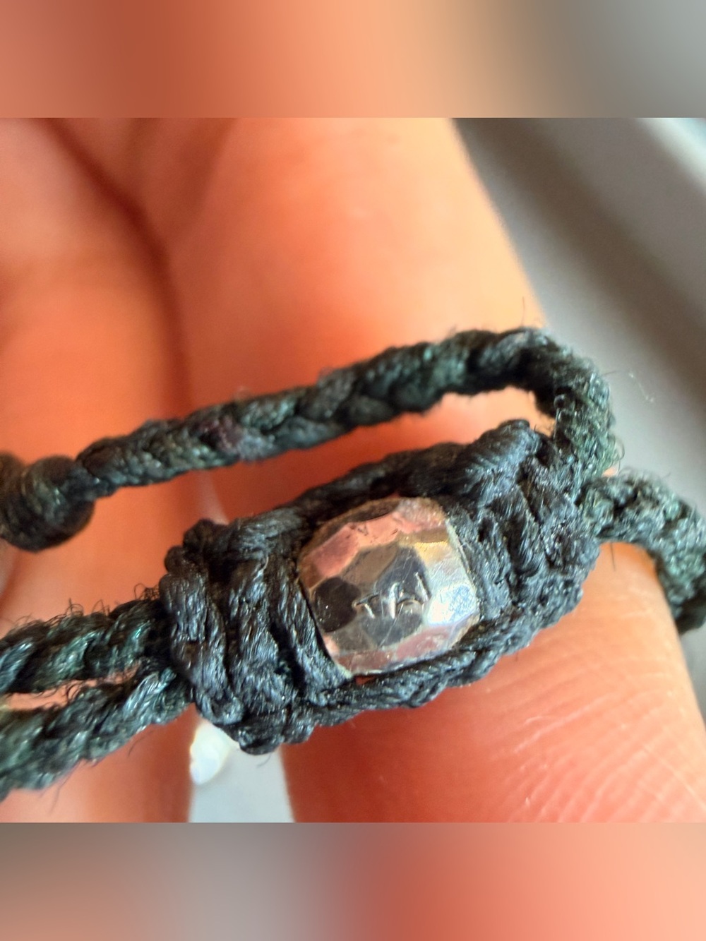 Tai 925 Sterling Silver Crystal Beaded Cord Adjustable Bracelet - Picture 4 of 9
